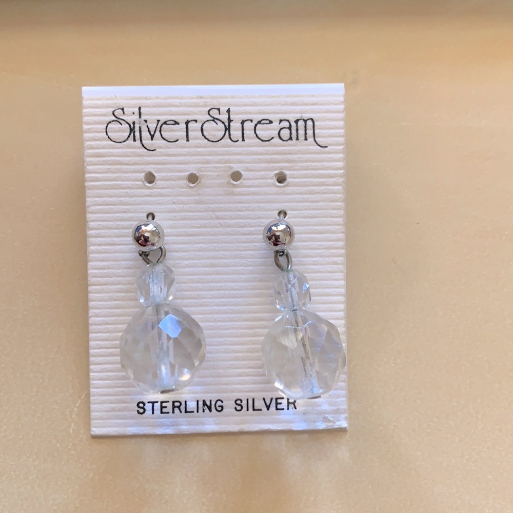 Silver Stream Crystal Earrings